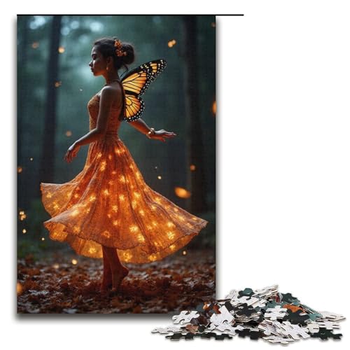 Puzzle für Erwachsene Schmetterlingstanz 1000 Teile Holzpuzzle für Erwachsene und Kinder ab 12 Jahren Lernspielzeug 1000 Teile (38 x 26 cm) von ouynngjing