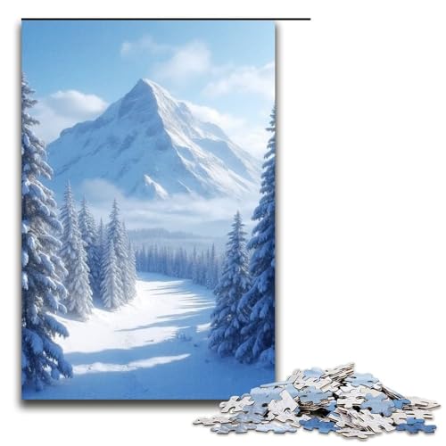 Puzzle für Erwachsene Schneepass 1000 Teile Holzpuzzle für Erwachsene und Kinder ab 12 Jahren Lernspielzeug 1000 Teile (75 x 50 cm) von ouynngjing