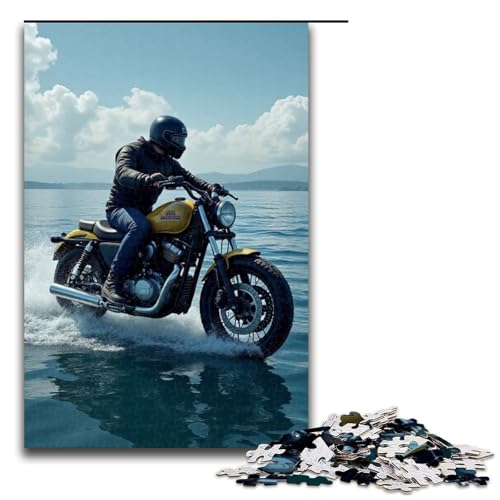Puzzle für Erwachsene Seemotorrad 1000 Teile Holzpuzzle für Kinder ab 12 Jahren Lernspielzeug 1000 Teile (75 x 50 cm) von ouynngjing