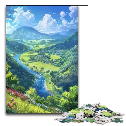 Puzzle für Erwachsene Sommerlandschaft 1000 Teile Holzpuzzle für Kinder ab 12 Jahren anspruchsvolles Spiel 1000 Teile (75 x 50 cm) von ouynngjing