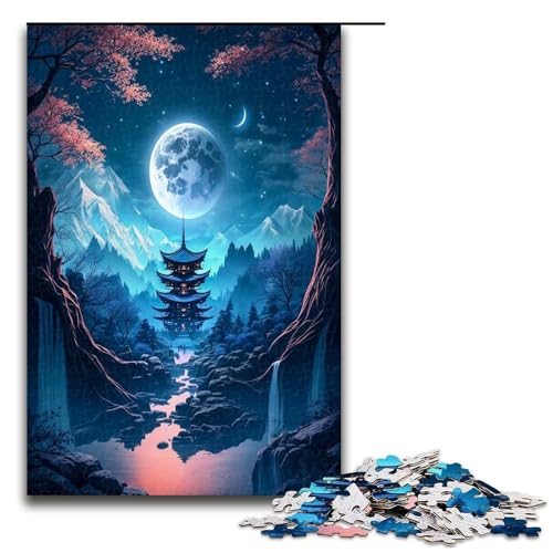 Puzzle für Erwachsene Sternenhimmel Alter Turm 1000 teiliges Holzpuzzle für Kinder ab 12 Jahren Lernspielzeug 1000 Teile (75 x 50 cm) von ouynngjing