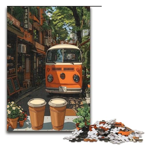 Puzzle für Erwachsene Straßenbus 1000 Teile Holzpuzzle für Kinder ab 12 Jahren Heimdekoration 1000 Teile (75 x 50 cm) von ouynngjing