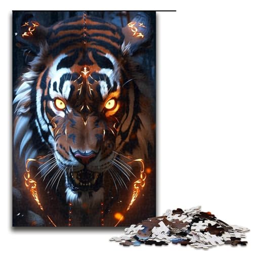 Puzzle für Erwachsene Sumpftiger 1000 teiliges Holzpuzzle für Kinder ab 12 Jahren Lernspielzeug 1000 Teile (75 x 50 cm) von ouynngjing