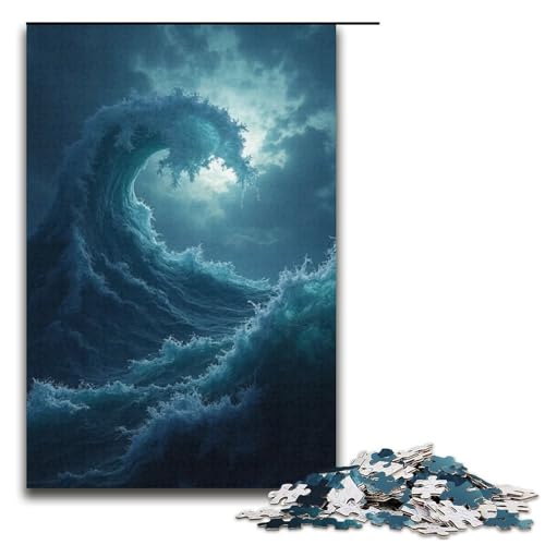 Puzzle für Erwachsene Taifun 1000 Teile Holzpuzzle für Erwachsene und Kinder ab 12 Jahren Lernspielzeug 1000 Teile (38 x 26 cm) von ouynngjing