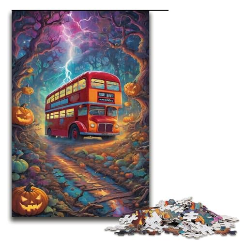 Puzzle für Erwachsene Waldbus 1000 Teile Holzpuzzle für Kinder ab 12 Jahren Lernspielzeug 1000 Teile (38 x 26 cm) von ouynngjing