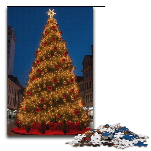 Puzzle für Erwachsene Weihnachtsbaum 1000 Teile Holzpuzzle für Erwachsene und Kinder ab 12 Jahren Lernspielzeug 1000 Teile (38 x 26 cm) von ouynngjing