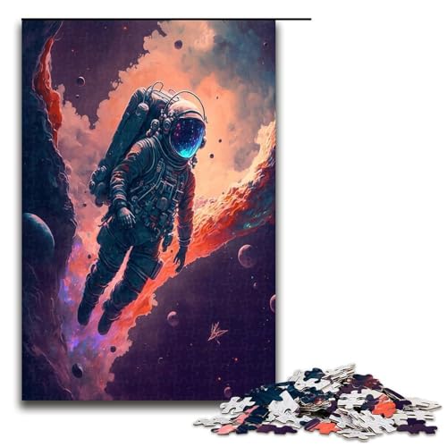 Puzzle für Erwachsene Weltraum Astronaut 1000 Teile Holzpuzzle für Kinder ab 12 Jahren Heimdekoration 1000 Teile (75 x 50 cm) von ouynngjing