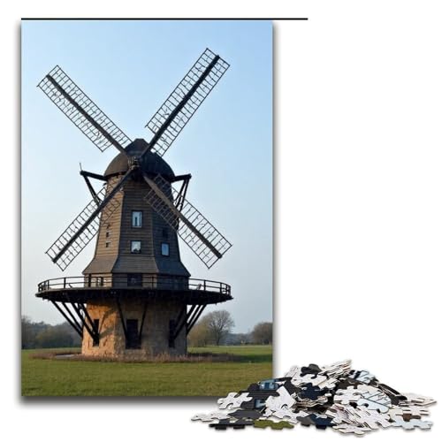Puzzle für Erwachsene Windmühle 1000 Teile Holzpuzzle für Kinder ab 12 Jahren anspruchsvolles Spiel 1000 Teile (75 x 50 cm) von ouynngjing