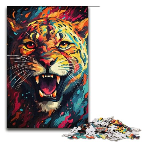 Puzzle für Erwachsene buntes Dschungeltier 1000-teiliges Holzpuzzle für Kinder ab 12 Jahren Lernspielzeug 1000 Teile (38 x 26 cm) von ouynngjing