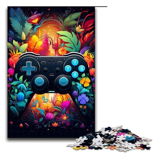 Puzzle für Erwachsene buntes Gamepad 1000-teiliges Holzpuzzle für Kinder ab 12 Jahren Heimdekoration 1000 Teile (75 x 50 cm) von ouynngjing