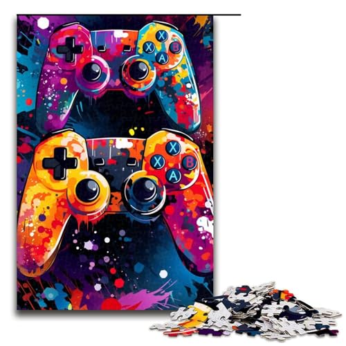 Puzzle für Erwachsene buntes Gamepad 1000teiliges Holzpuzzle für Familienspiele 1000 Teile (75 x 50 cm) von ouynngjing