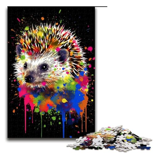 Puzzle für Erwachsene buntes Nilpferd 1000teiliges Holzpuzzle für Familienspiele 1000 Teile (75 x 50 cm) von ouynngjing