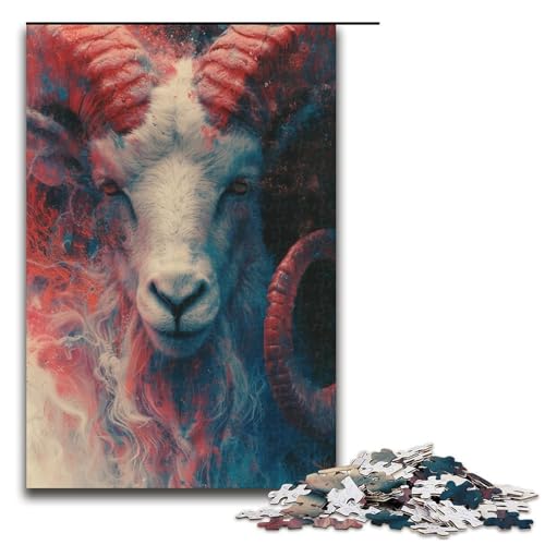 Puzzle für Erwachsene buntes Schaf 1000teiliges Holzpuzzle für Erwachsene und Kinder ab 12 Jahren 1000 Teile (75 x 50 cm) von ouynngjing