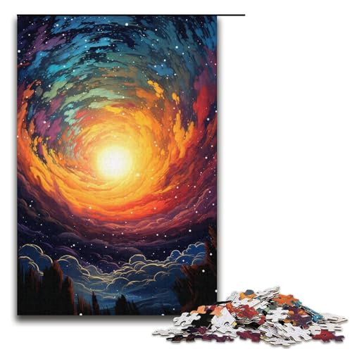 Puzzle für Erwachsene farbenfroher Psychedelischer Sternenhimmel 1000 Teile tolles Geschenk geeignet für Teenager ab 14 Jahren 1000 Teile (38 x 26 cm) von ouynngjing