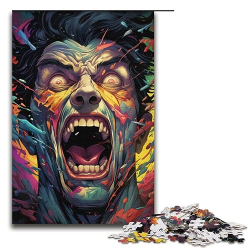 Puzzle für Erwachsene farbenfroher Zeichenheld 1000-teiliges Holzpuzzle für Kinder ab 12 Jahren Lernspielzeug 1000 Teile (38 x 26 cm) von ouynngjing