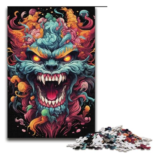 Puzzle für Erwachsene geheimnisvolles GemäldeBiest 1000teiliges Holzpuzzle für Erwachsene und Kinder ab 12 Jahren 1000 Teile (38 x 26 cm) von ouynngjing