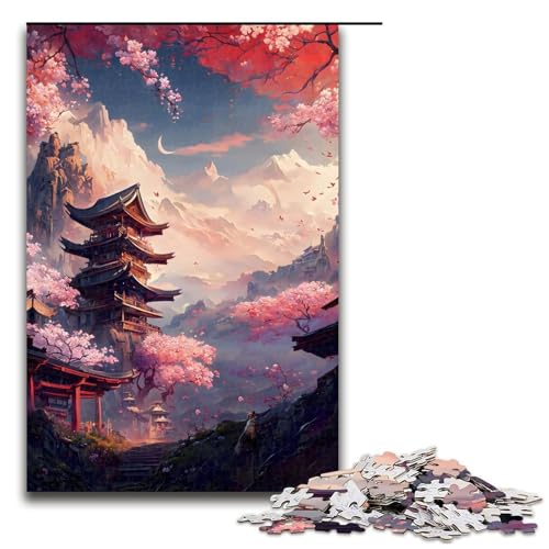 Puzzle für Erwachsene im japanischen Stil 1000teiliges Holzpuzzle für Erwachsene und Kinder ab 12 Jahren 1000 Teile (75 x 50 cm) von ouynngjing