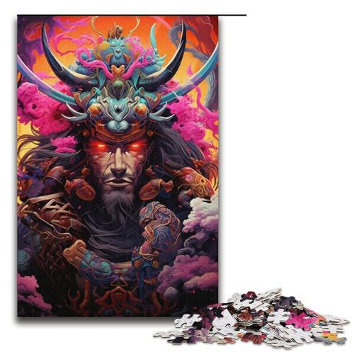 Puzzle für Erwachsene japanische SakuraSamurai 1000teiliges Holzpuzzle für Kinder ab 12 Jahren Lernspielzeug 1000 Teile (38 x 26 cm) von ouynngjing