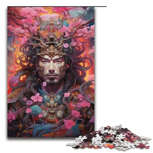 Puzzle für Erwachsene japanische SakuraSamurai 1000teiliges Holzpuzzle für Kinder ab 12 Jahren Lernspielzeug 1000 Teile (38 x 26 cm) von ouynngjing