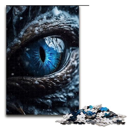 Puzzle für Erwachsene mit 1000 Teilen, Eisdrachen, Saphirauge, lustiges Puzzle für die ganze Familie, mit passendem Poster und Quizblatt, 1000 Teile Puzzle für Erwachsene mit 1000 Teilen, Eisdrachen, Saphirauge, lustiges Puzzle für die ganze Familie, mit passendem Poster und Quizblatt, 1000 Teile von ouynngjing
