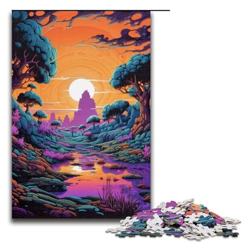 Puzzle für Erwachsene mit 1000 Teilen „Dark Forest3“, lustiges Familienpuzzle mit passendem Poster und Quizblatt, 1000 Teile von ouynngjing