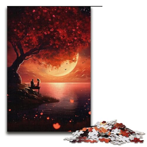 Puzzle für Erwachsene mit 1000 Teilen Liebes und RomantikPuzzle für die ganze Familie mit passendem Poster und Quizblatt 1000 Teile (38 x 26 cm) von ouynngjing