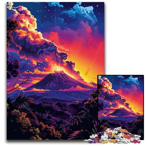 Puzzle für Erwachsene mit 1000 Teilen Olympus farbenfrohe psychedelische Puzzles für Erwachsene entspannende Unterhaltung Heimdekoration 1000 Teile (75x50cm) von ouynngjing