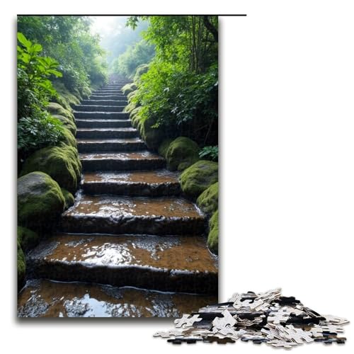 Puzzle für Erwachsene nasse Steinstufen 1000 Teile Holzpuzzle für Kinder ab 12 Jahren Lernspielzeug 1000 Teile (75 x 50 cm) von ouynngjing