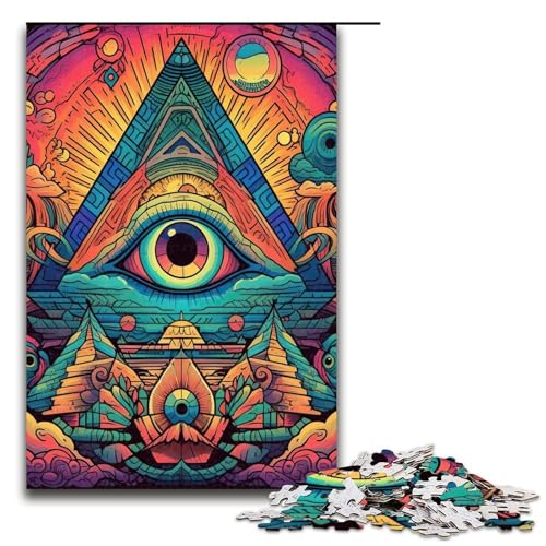 Puzzle für Erwachsene psychedelisch 1000 Teile Holzpuzzle für Erwachsene und Kinder ab 12 Jahren Lernspielzeug 1000 Teile (75 x 50 cm) von ouynngjing
