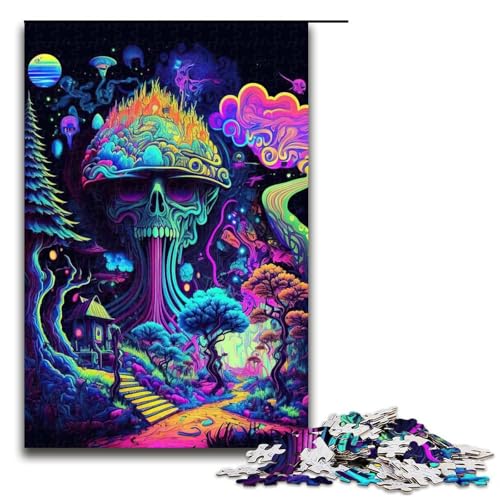 Puzzle für Erwachsene psychedelisch 1000 Teile Holzpuzzle für Kinder ab 12 Jahren Heimdekoration 1000 Teile (75 x 50 cm) von ouynngjing