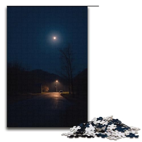 Puzzle für Erwachsene ruhige Nacht 1000 Teile Holzpuzzle für Erwachsene und Kinder ab 12 Jahren Lernspielzeug 1000 Teile (38 x 26 cm) von ouynngjing