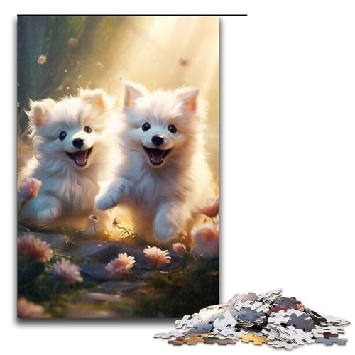 Puzzle für Erwachsene süßer Welpe 1000 Teile Holzpuzzle für Erwachsene und Kinder ab 12 Jahren Lernspielzeug 1000 Teile (75 x 50 cm) von ouynngjing
