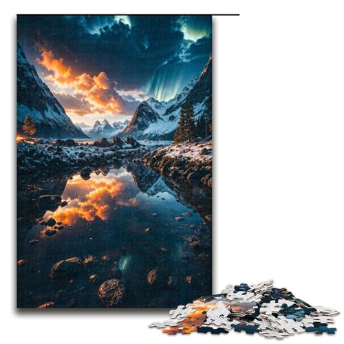 Puzzle für Erwachsene verschneite Berge 1000 Teile Holzpuzzle für Kinder ab 12 Jahren anspruchsvolles Spiel 1000 Teile (75 x 50 cm) von ouynngjing