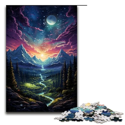 Puzzle für Erwachsene wunderschöne Fantasielandschaft 1000teiliges Holzpuzzle für Familienspiele 1000 Teile (75 x 50 cm) von ouynngjing