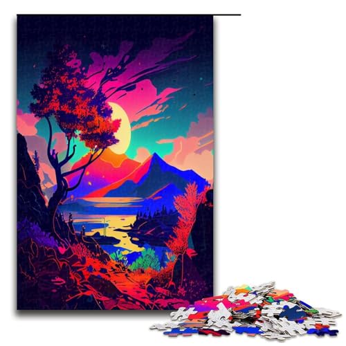 Puzzle für Erwachsene wunderschöne Landschaft 1000 teiliges Holzpuzzle für Kinder ab 12 Jahren Lernspielzeug 1000 Teile (75 x 50 cm) von ouynngjing