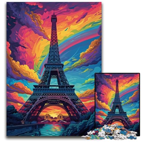Puzzle mit 1000 Teilen EiffelturmPuzzle für Erwachsene und die ganze Familie interaktives Spiel Bastelgeschenk mit farbenfrohen Kunstwerken 1000 Teile (75 x 50 cm) von ouynngjing