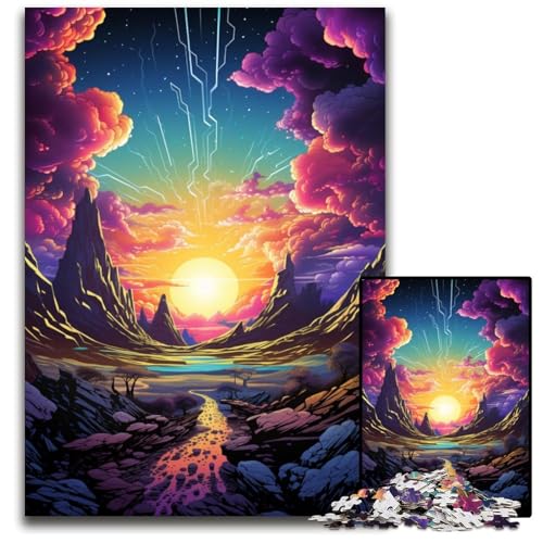 Puzzle mit 1000 Teilen für Erwachsene Malen Fantasielandschaft Geburtstage Feiertage am besten für Weihnachten 1000 Teile (38x26cm) von ouynngjing