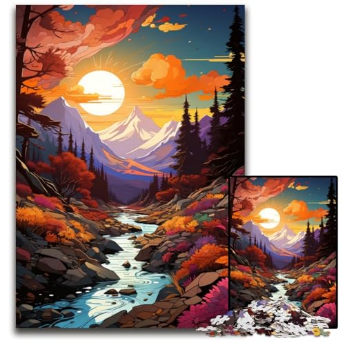 Puzzle mit 1000 Teilen für Erwachsene mit FantasieSonnenuntergangslandschaft. FamilienspaßAktivität GehirnHerausforderung Teenager. 1000 Teile (75 x 50 cm) von ouynngjing