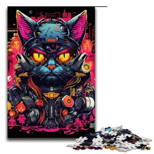 Puzzle süße CartoonKatze 1000 Teile Holzpuzzle für Erwachsene und Kinder ab 12 Jahren FamilienspaßPuzzle 1000 Teile (75 x 50 cm) von ouynngjing