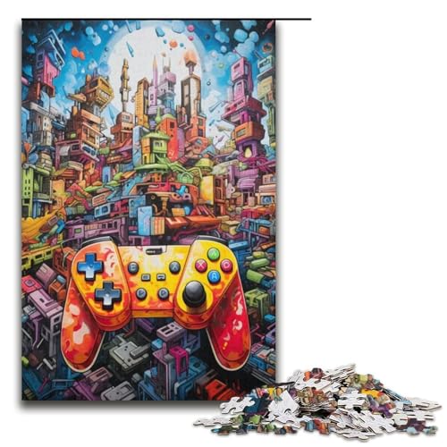 PuzzleSpielController 1000teiliges Puzzle aus Holz für Erwachsene und Kinder ab 12 Jahren FamilienspaßPuzzle 1000 Teile (38 x 26 cm) von ouynngjing