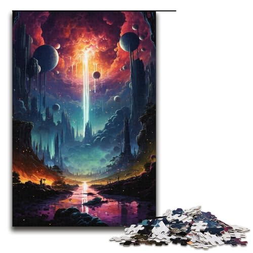 Puzzles 1000 Teile für Erwachsene Puzzles für Erwachsene 1000-Teile-Puzzle Lernspiele - Bunte Fantasielandschaft von ouynngjing