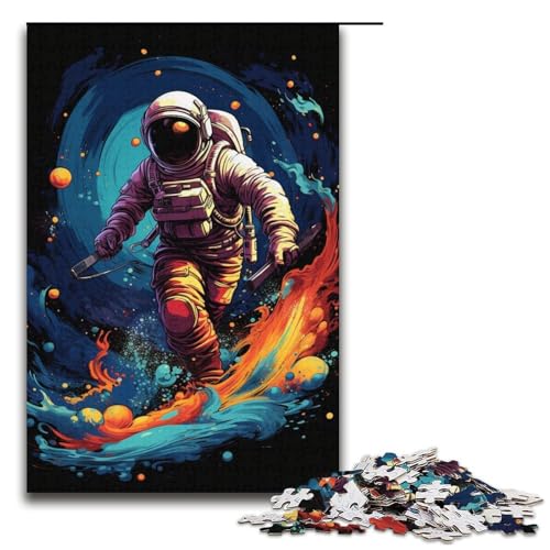 Puzzles 1000 Teile für Erwachsene Puzzles für Erwachsene 1000-teiliges Puzzle Lernspiele - Astronaut Surfing von ouynngjing