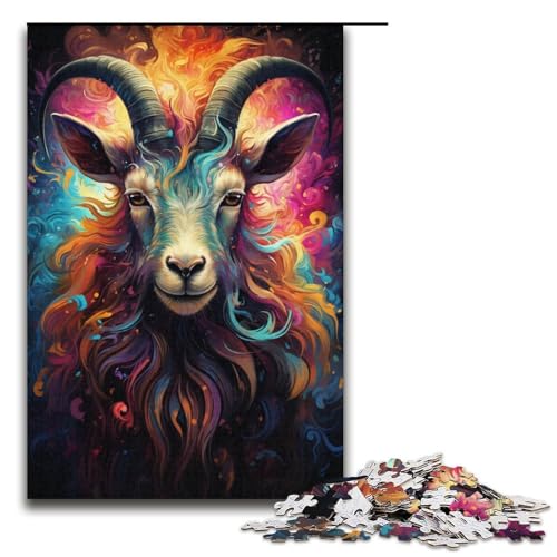 Puzzles 1000 Teile für Erwachsene Puzzles für Erwachsene 1000-teiliges Puzzle Lernspiele - Bizarre Bunte Ziege von ouynngjing