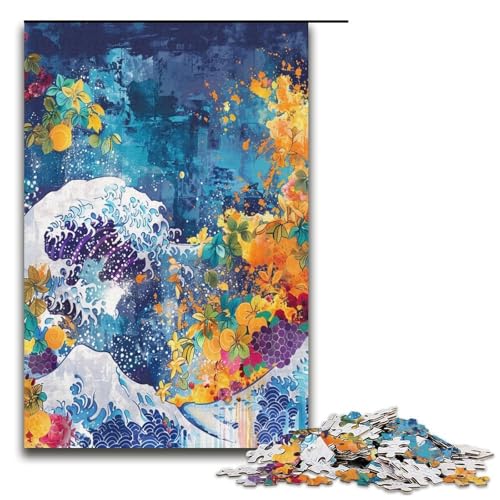 Puzzles 1000 Teile für Erwachsene Puzzles für Erwachsene 1000 teiliges Puzzle Lernspiele Blumenwellen von ouynngjing