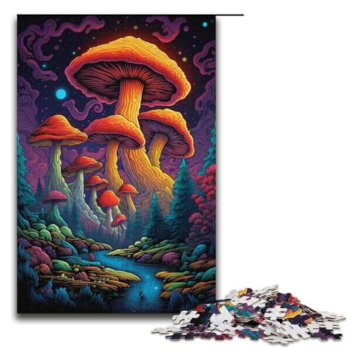 Puzzles 1000 Teile für Erwachsene Puzzles für Erwachsene 1000-teiliges Puzzle Lernspiele - Bunte Pilze von ouynngjing