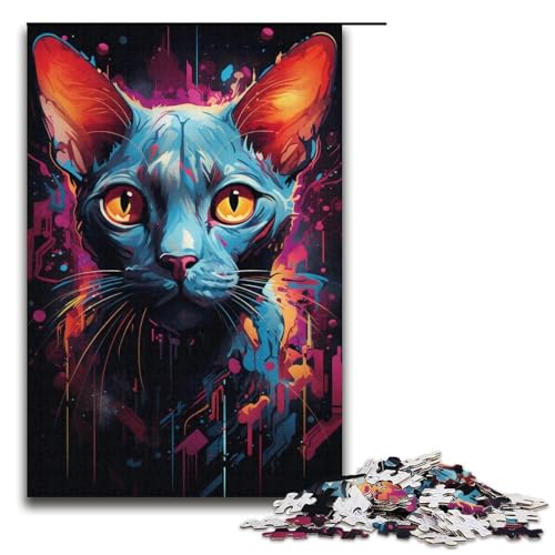 Puzzles 1000 Teile für Erwachsene Puzzles für Erwachsene 1000-teiliges Puzzle Lernspiele - Bunte psychedelische Sphinxkatze Puzzles 1000 Teile für Erwachsene Puzzles für Erwachsene 1000-teiliges Puzzle Lernspiele - Bunte psychedelische Sphinxkatze von ouynngjing
