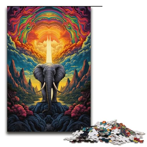 Puzzles 1000 Teile für Erwachsene Puzzles für Erwachsene 1000-teiliges Puzzle Lernspiele-Bunter Elefant12 von ouynngjing