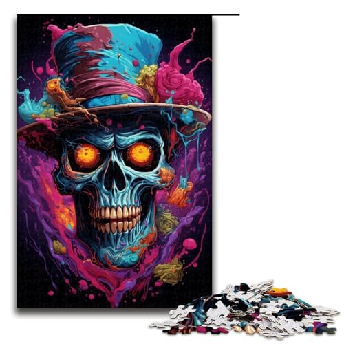 Puzzles 1000 Teile für Erwachsene Puzzles für Erwachsene 1000-teiliges Puzzle Lernspiele - Bunter Psychedelischer Gangsterschädel Puzzles 1000 Teile für Erwachsene Puzzles für Erwachsene 1000-teiliges Puzzle Lernspiele - Bunter Psychedelischer Gangsterschädel von ouynngjing