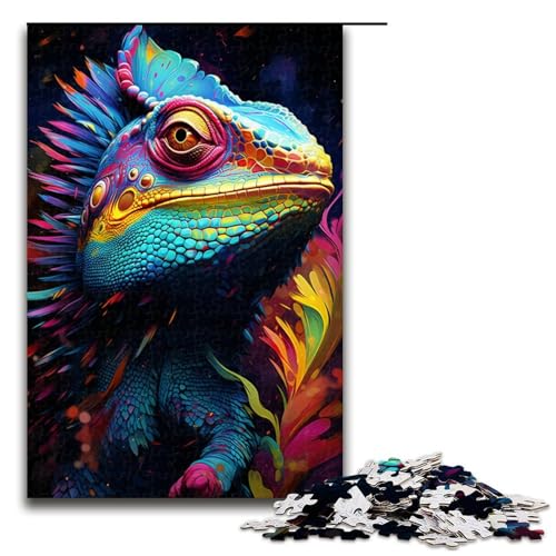 Puzzles 1000 Teile für Erwachsene Puzzles für Erwachsene 1000-teiliges Puzzle Lernspiele - Buntes psychedelisches Geistertier Chamäleon Puzzles 1000 Teile für Erwachsene Puzzles für Erwachsene 1000-teiliges Puzzle Lernspiele - Buntes psychedelisches Geistertier Chamäleon von ouynngjing