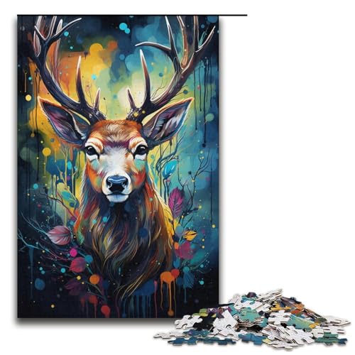 Puzzles 1000 Teile für Erwachsene Puzzles für Erwachsene 1000-teiliges Puzzle Lernspiele - Buntes psychedelisches Hirschtier Puzzles 1000 Teile für Erwachsene Puzzles für Erwachsene 1000-teiliges Puzzle Lernspiele - Buntes psychedelisches Hirschtier von ouynngjing